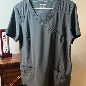 Scrubstar Gray Scrub Top Medium
